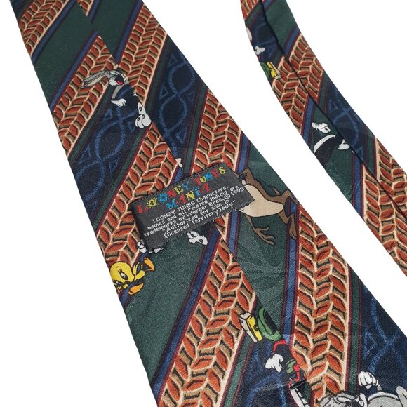 Looney Tunes Mania Men Necktie Tweetie Bugs Marvin Sam Cartoon Character Design - Picture 4 of 5